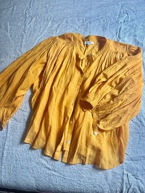 Madewell Yellow Button-Front Blouse